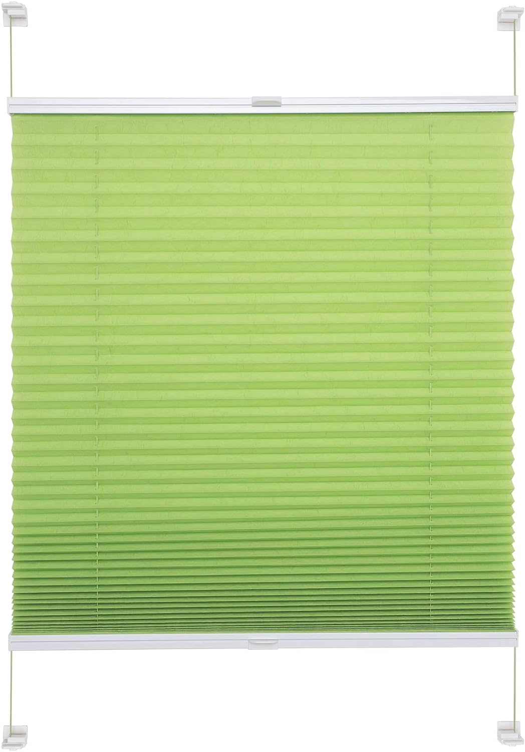 Liedeco® Plissee verspannt mit Klemmträger / 90 x 150 cm Apple Green (grün) (Breite x Höhe) / lichtd