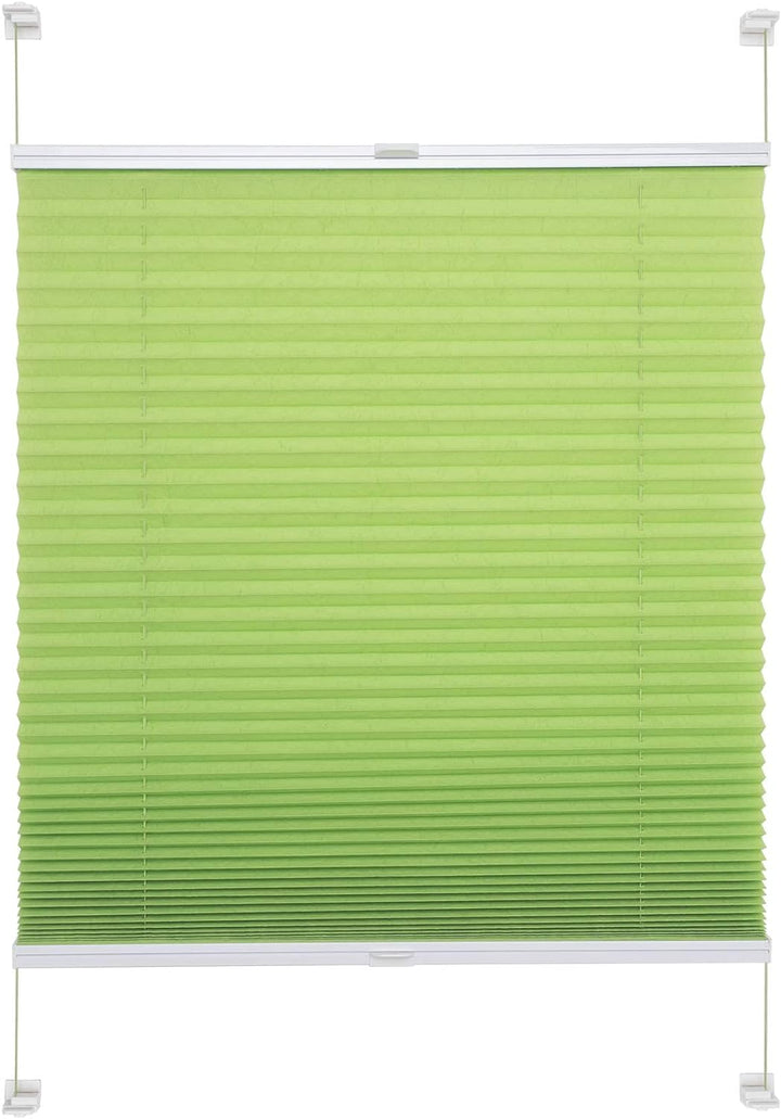 Liedeco® Plissee verspannt mit Klemmträger / 90 x 150 cm Apple Green (grün) (Breite x Höhe) / lichtd