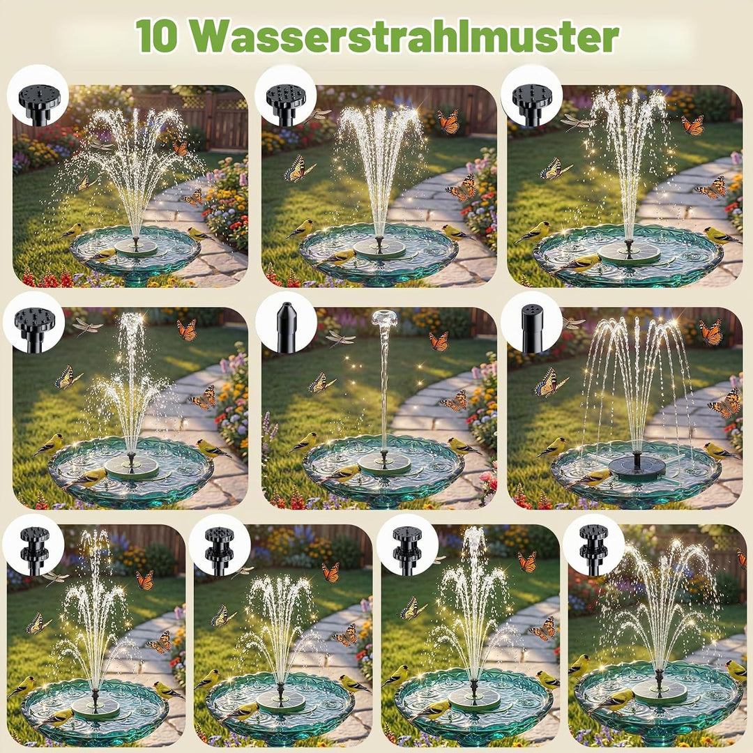 AISITIN Solarbrunnen für Draussen Verbessert, 3,5W Solar Schwimmender Fontäne Pumpe mit Verschiedene