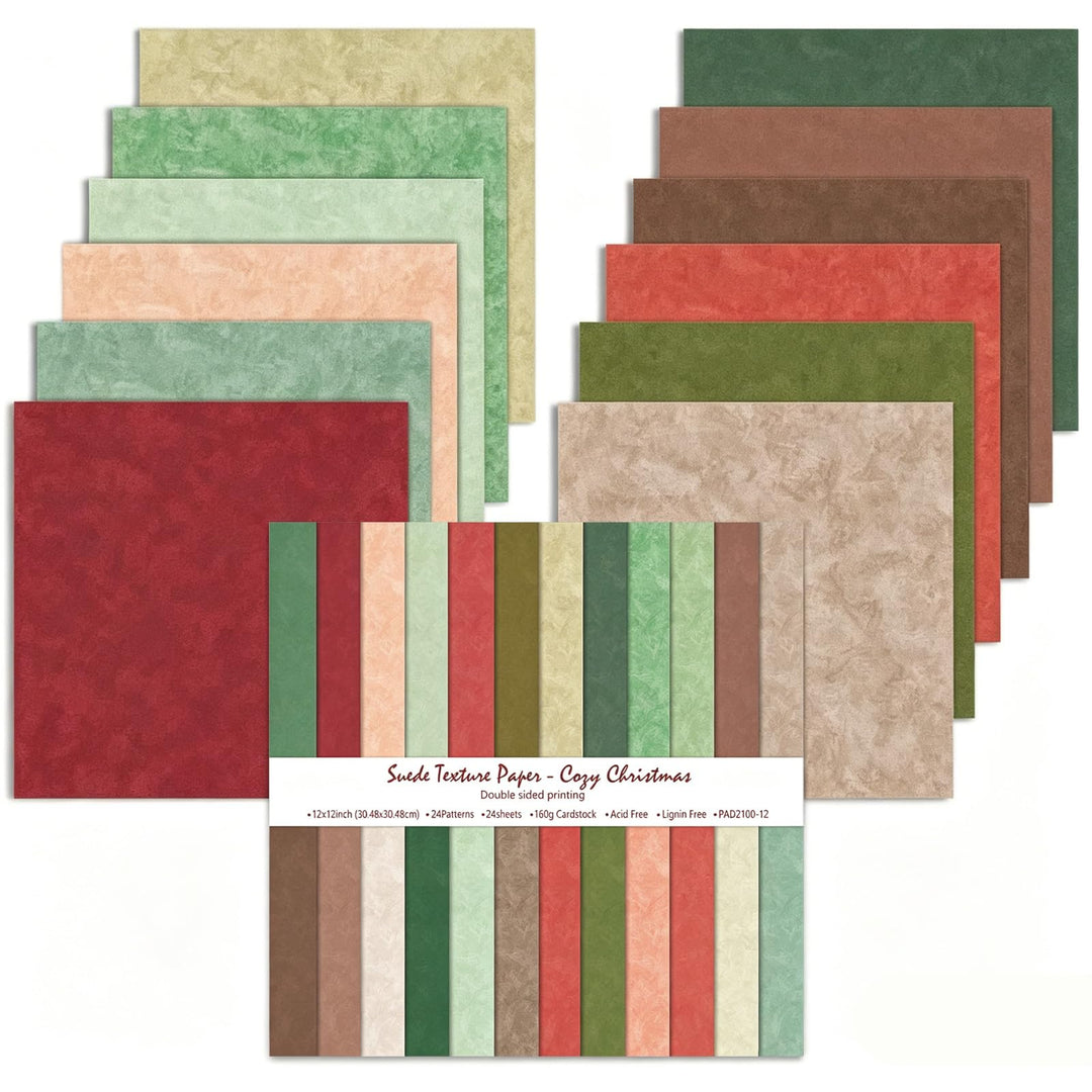 Scrapbook Papier, 24 Blätter Weihnachten Musterpapier, 24 Designs Doppelseitiges Bastelpapier, Motiv