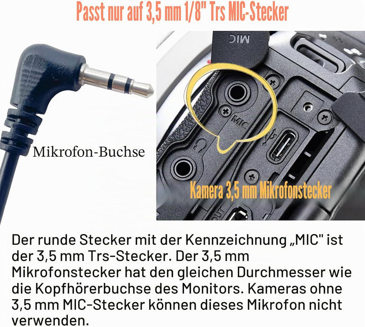 Videomikrofon für DSLR-Interviews, Kamera Mikrofon Shotgun-Mikrofon für Canon, Nikon, Sony, Panasoni