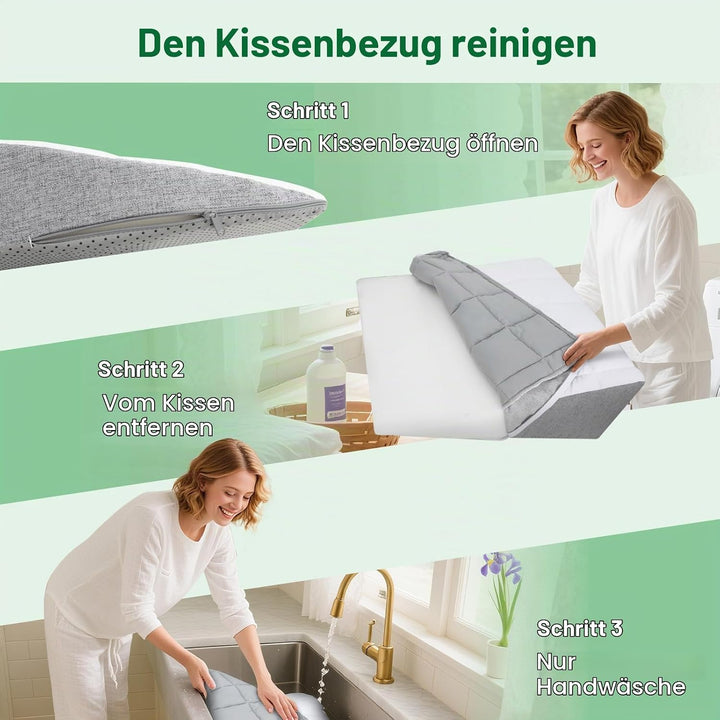 HOMCA Keilkissen Bett und Sofa, Lesekissen mit Rückenstütze, Abnehmbar | Ergonomisches Multiposition