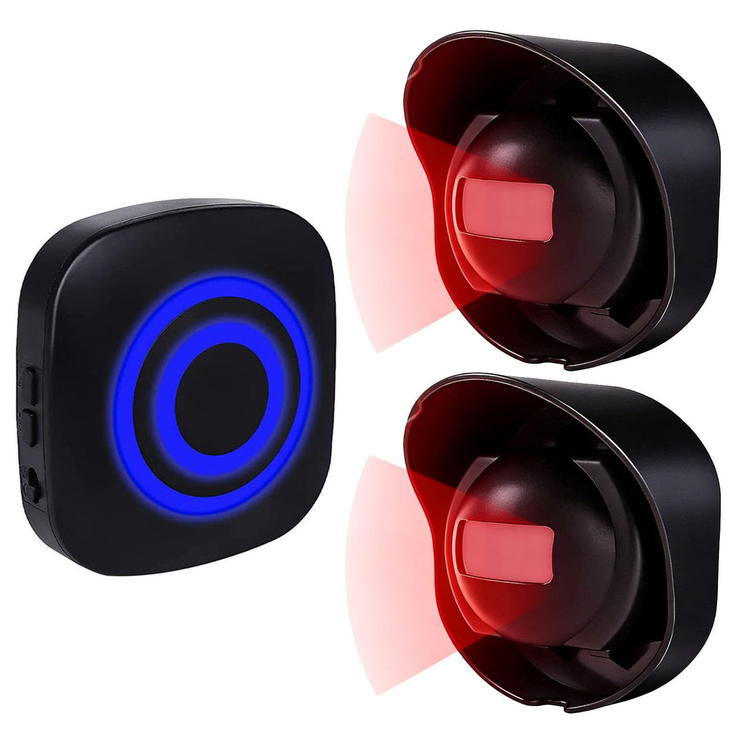 SiegenPro Bewegungsmelder Durchgangsmelder Alarm Katzenklingel Funkalarmanlage Set mit Plug-in-Empfä