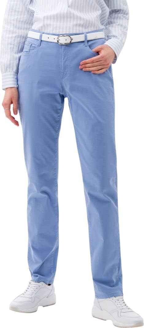 BRAX Damen Hose Style Carola Five-Pocket-Hose aus Wertigem Baumwollsatin 34 Light Blue, 34 Light Blu