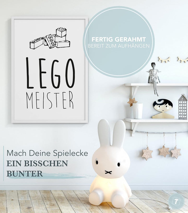 Papierschmiede® Kinderposter in A3 gerahmt im weissen Holzrahmen, Wanddeko für Kinderzimmer, Babyzim