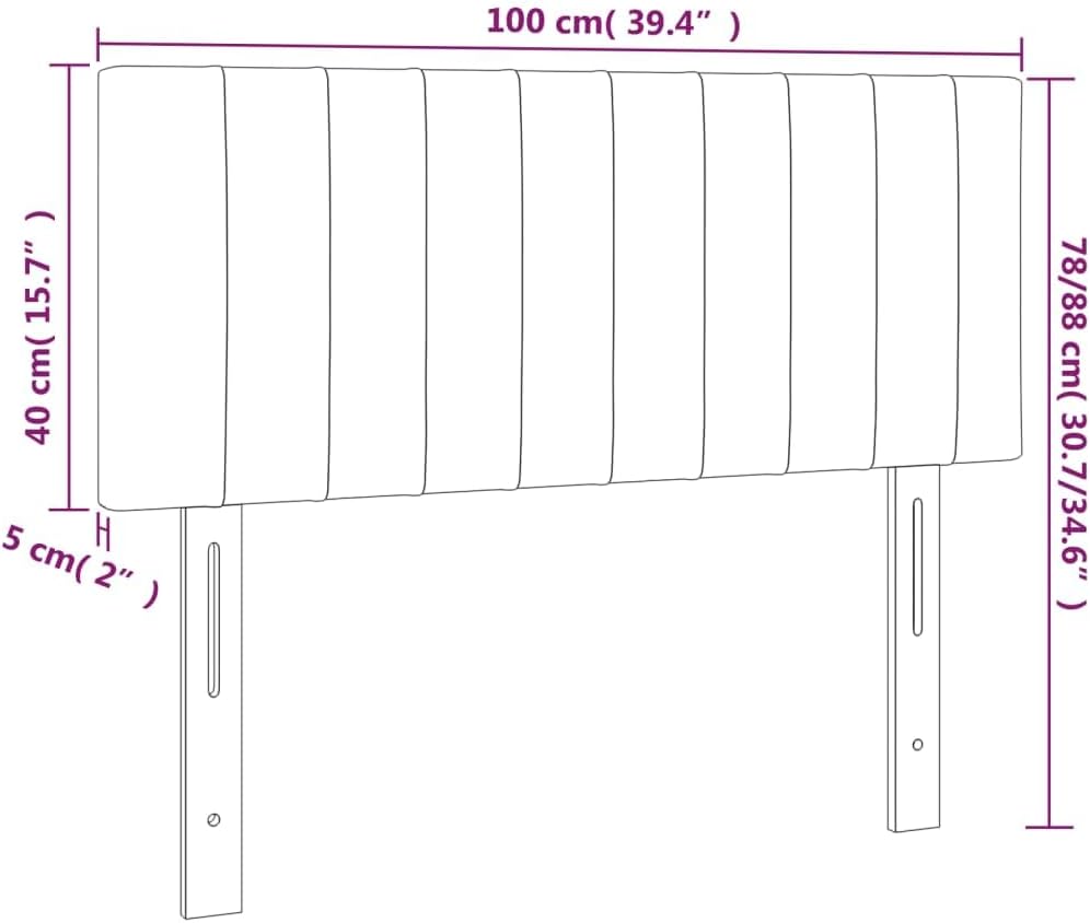 vidaXL Kopfteil, Bettkopfteil mit Holzbeinen, Höhenverstellbar Polsterkopfteil für Bett, Betthaupt B