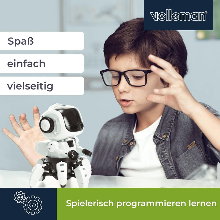 Velleman KSR20 Bauroboter Tobbie II inklusive Motor, Infrarotsensor und Klingel für