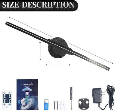 Missyou 50cm 3D Hologramm Fan mit WiFi und Bluetooth, HD LED Hologramm Projektor für Ausstellungen u