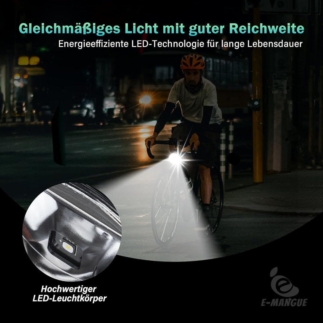 E-Bike Dynamo LED Fahrradlicht Vorne, 30-120 LUX StVZO Zulassung Frontlicht, Fahrradlicht mit Reflek