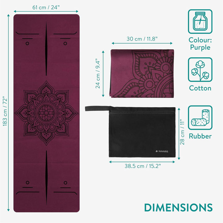 Navaris Reiseyogamatte faltbar inkl. Tasche - 1,5mm Yoga Matte Fitnessmatte - dünn leicht - Sportmat