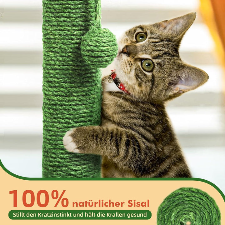 Mora Pets Kratzstamm 83 cm Kratzsäule Kaktus Kratzbaum Klein Kratz Kaktus für Katzen Cat Scratching