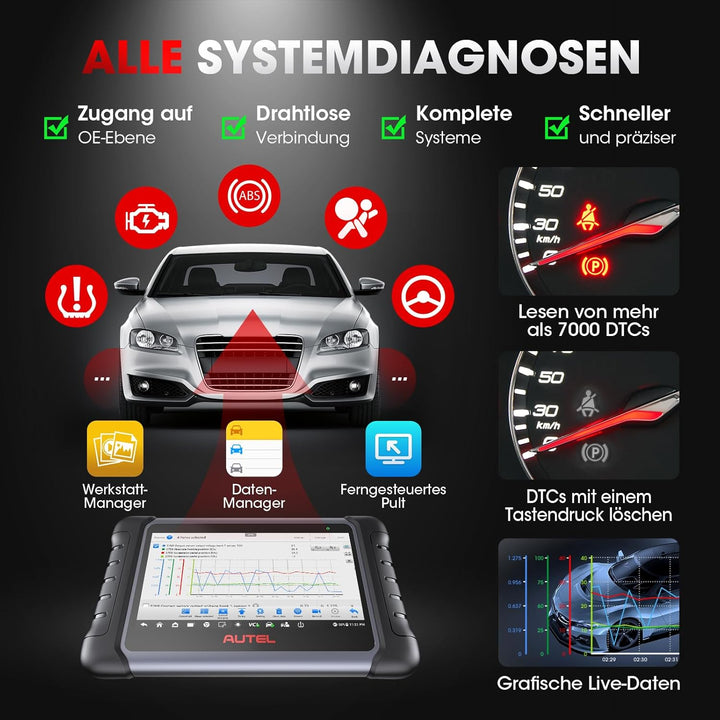 Autel MaxiCOM MK808K-BT OBD2 Diagnosegerät Gleich wie MK808BT Pro 2024 Bidirektionaler Aufstockung d