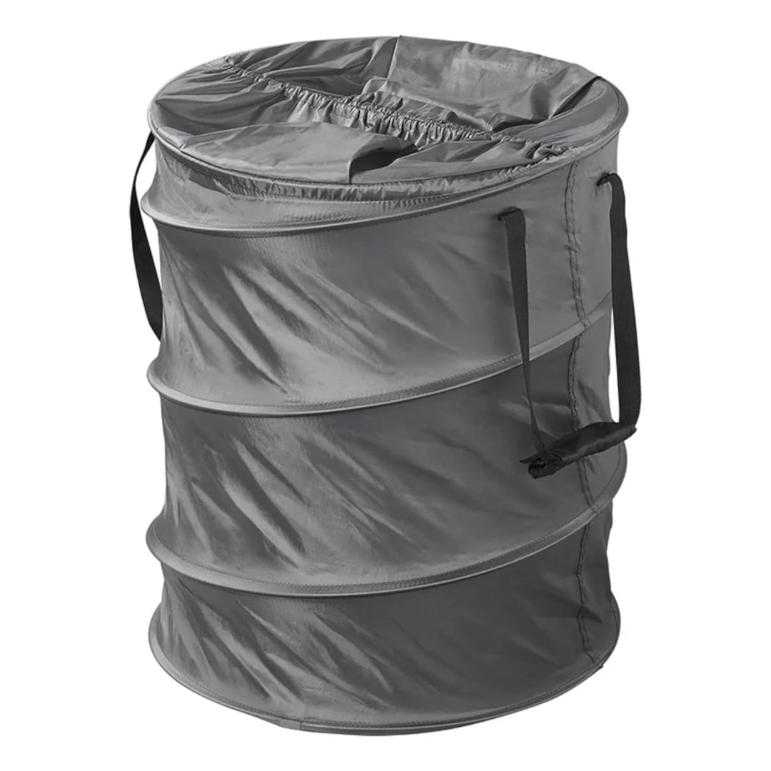 ProPlus Faltbarer Wäschekorb Pop up Wäschesack Camping 46x60 - Tragegriffen - Gummizug - Grau