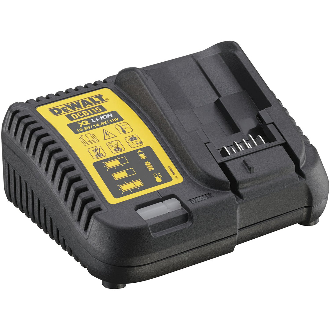 DeWalt Akku-Schnellladegerät/ Akkuladegerät (10,8- 18 Volt, Lädt Alle XR-Schiebe Akkus, Schonendes S