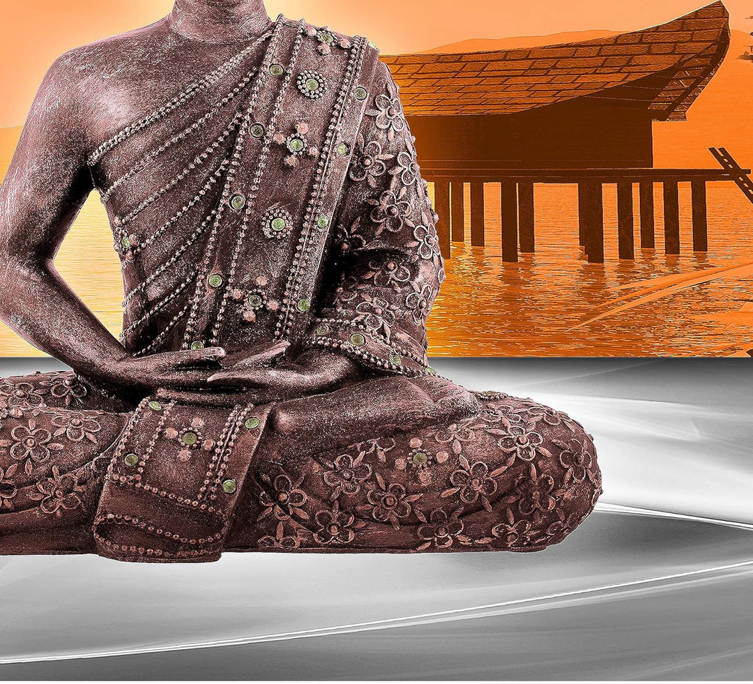 Runa Art Wandbilder Buddha Feng Shui 5 Teilig Bild auf Vlies Leinwand Deko Wohnzimmer Schlafzimmer K
