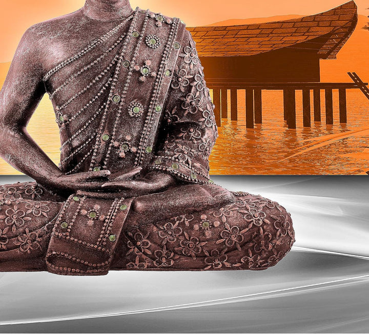 Runa Art Wandbilder Buddha Feng Shui 5 Teilig Bild auf Vlies Leinwand Deko Wohnzimmer Schlafzimmer K