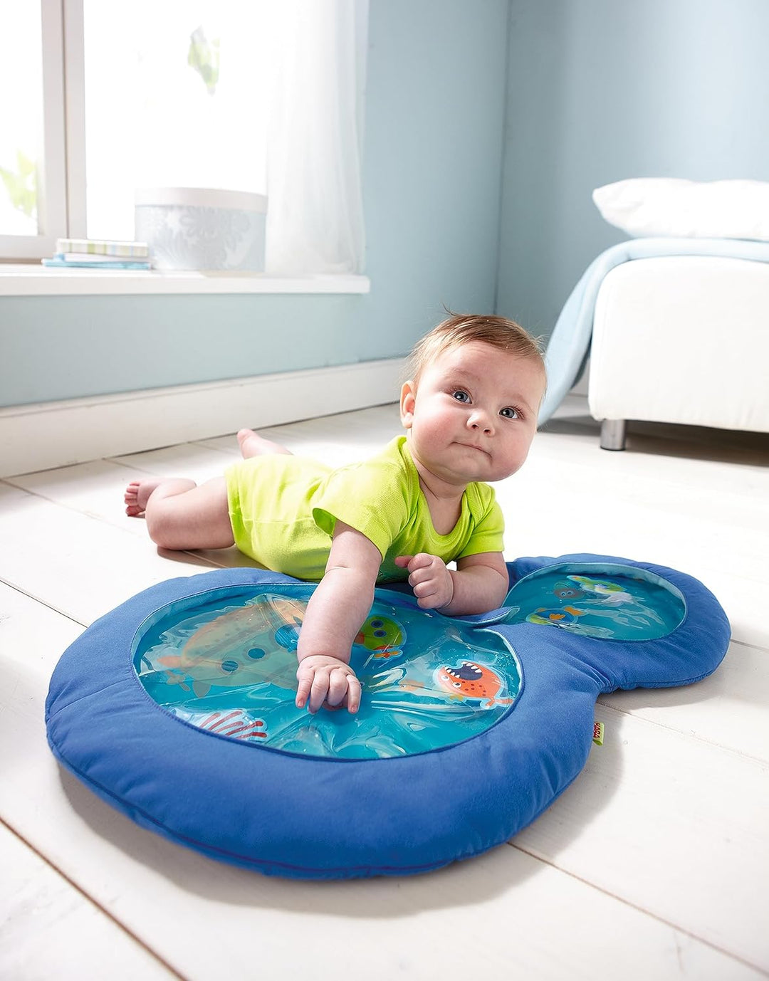 Haba 301184 - Wasser-Spielmatte kleine Taucher, wasserbefülltes Baby-Spielzeug mit beweglichen Schwi