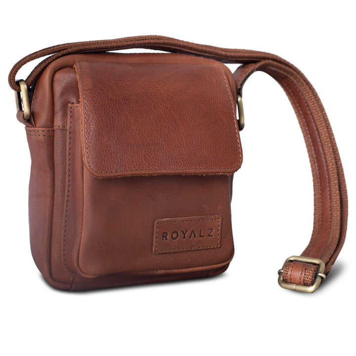 ROYALZ 'Austin' Umhängetasche Klein für Herren Leder Vintage Look Kleine Schultertasche Mini Seitent
