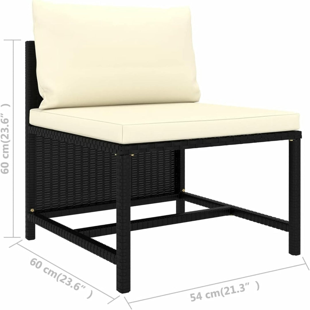 Festnight Lounge Sofa 5-TLG. Modular-Mittelsofa Garten-Sofagarnitur mit Auflagen Gartensofa Gartenmö