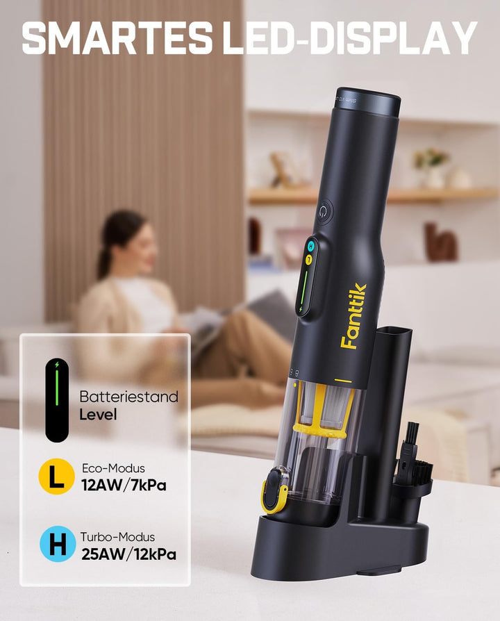 Fanttik Slim V10 Lite Kabelloser Handstaubsauger, 0,45 kg Leichtbau mit All-in-One-Station, 12000 Pa