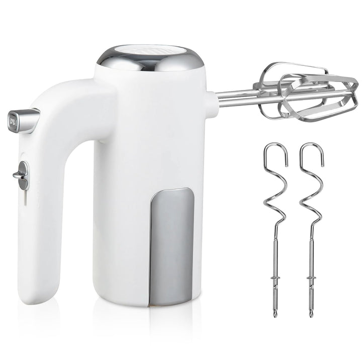Handmixer 400W, Handrührgerät mit 5 Stufen & Turbo-Funktion, Edelstahl Rührgerät Hand Mixer mit 2 Rü