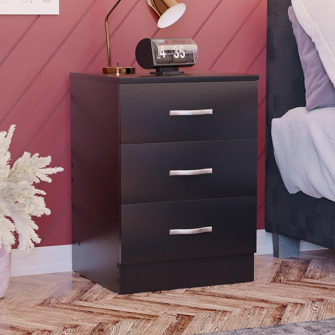 Vida Designs Schwarze Kommode Metallgriffen und Laufschienen, einzigartige Anti-Biege-Schublade, Sch