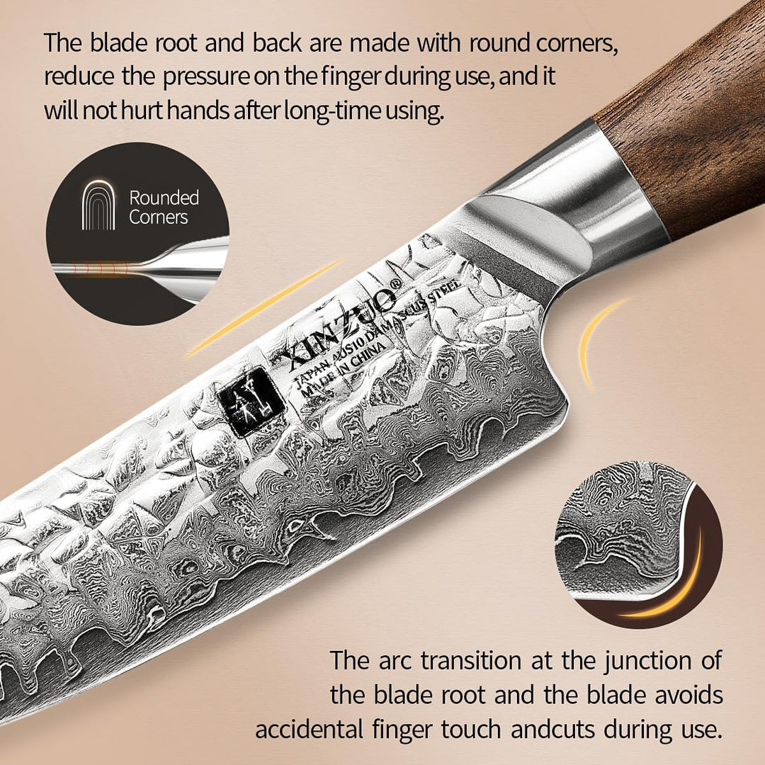 XINZUO 4-Teilig Steakmesser Set, 67 Schichten Damaststahl cm Besteckmesser, Japanischer AUS-10 Stahl