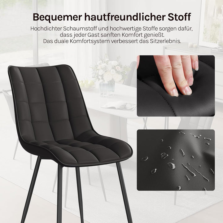 WOLTU Esszimmerstühle 2er Set, für Wohnzimmer Küche Esszimmer, Küchenstühle gepolstert mit Rückenleh