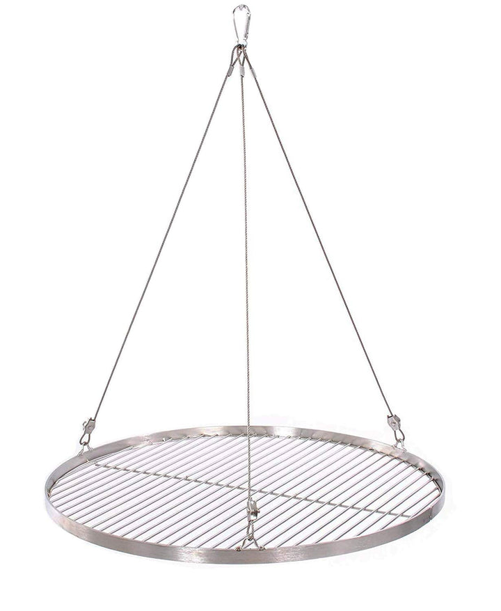 57 cm Grillrost Edelstahl für Schwenkgrill 3 Bein BBQ Grill Rost mit Seil 14 mm Stababstand
