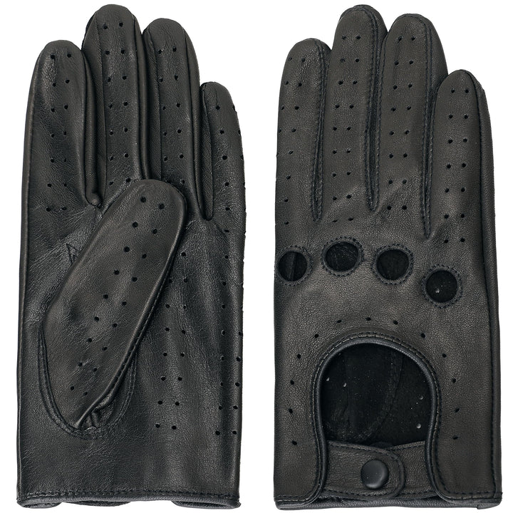 Damen Retro Weiche nd Dünne Lammfell Leder Touchscreen Fahrhandschuhe mit Maschige Medium(16.5-17.78
