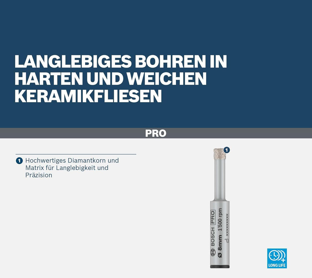 Bosch Professional 4tlg. Diamant-Bohrer-Set trocken Easy Dry 4tlg. Set, 4tlg. Set
