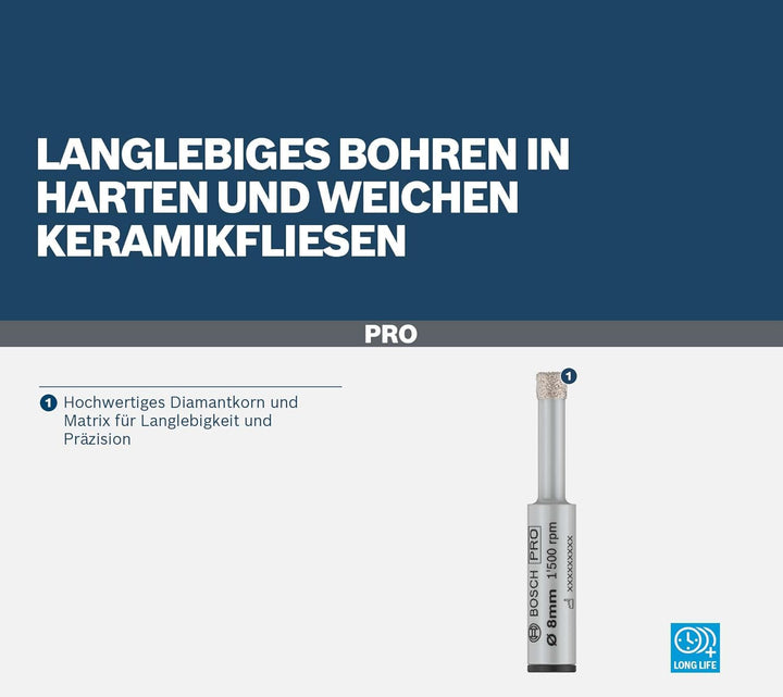 Bosch Professional 4tlg. Diamant-Bohrer-Set trocken Easy Dry 4tlg. Set, 4tlg. Set