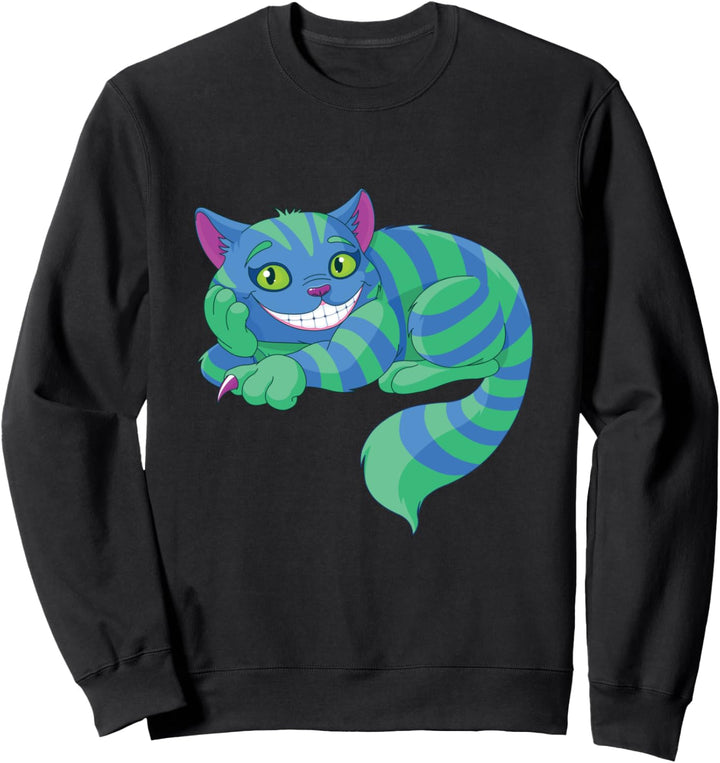 Cheshire Cat Grinsen Grün und Blau Sweatshirt