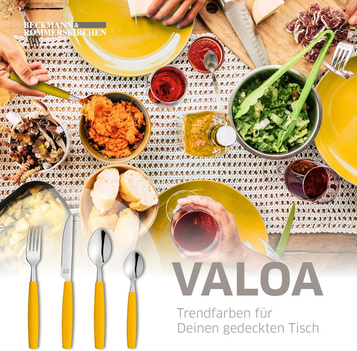 Beckmann & Rommerskirchen VALOA Besteck Set 4 Personen - 16-teilig - Gelb - Spülmaschinenfest - Hoch