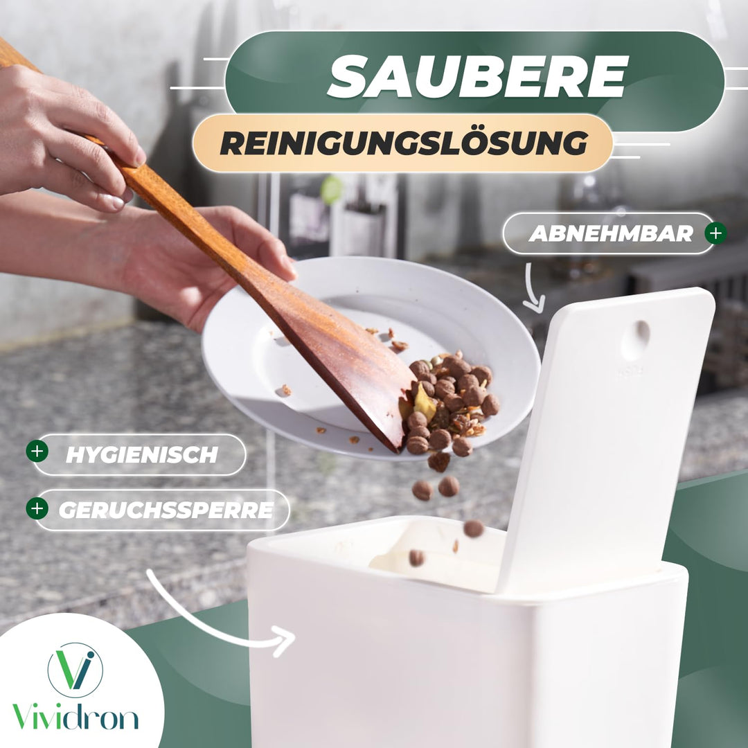 3er Pack 10L Kleiner Mülleimer mit Deckel, Badezimmer Abfalleimer mit Druckdeckel, Kleiner Mülleimer