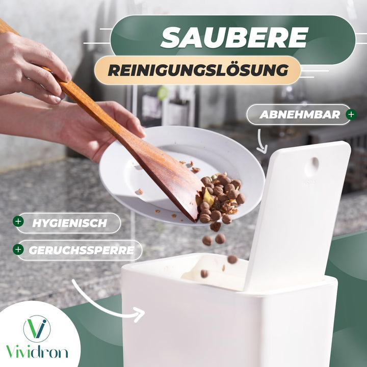 3er Pack 10L Kleiner Mülleimer mit Deckel, Badezimmer Abfalleimer mit Druckdeckel, Kleiner Mülleimer