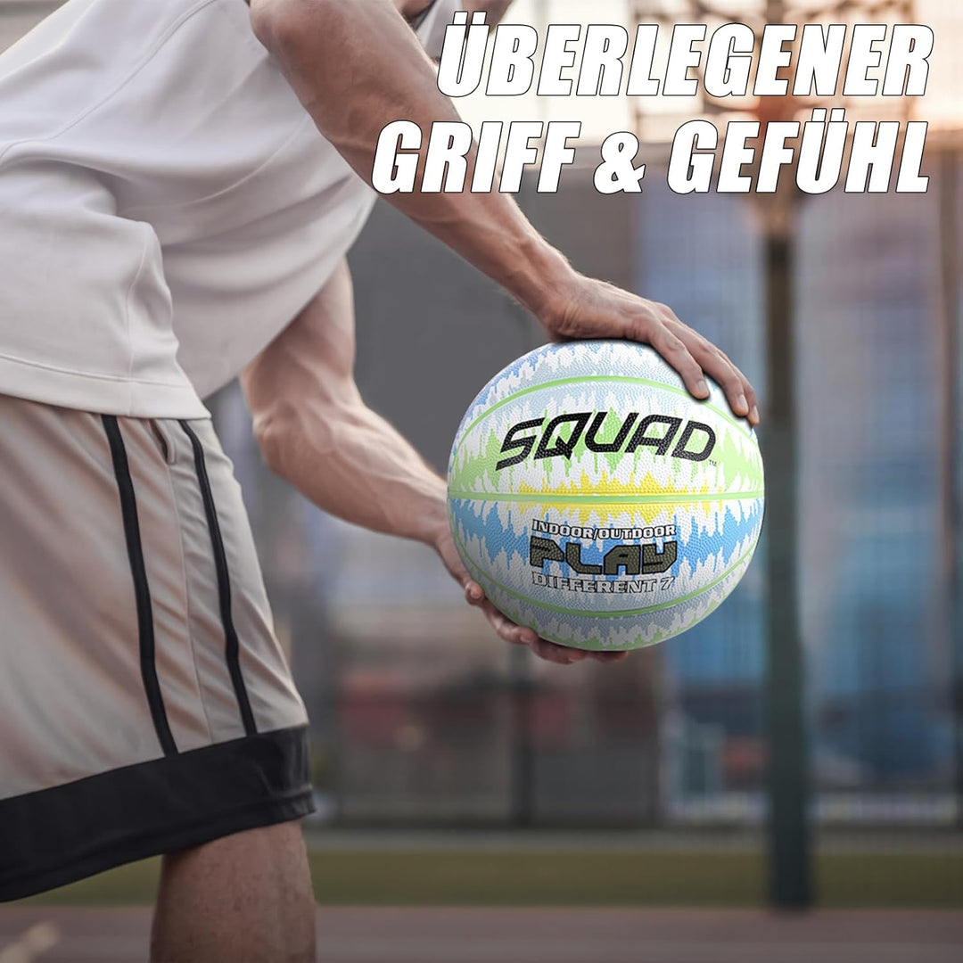 SQUAD Ultra Grip Basketball Grösse 7 (29,5") - Verbesserter Langlebiger Sprung für Outdoor-Spiel - T