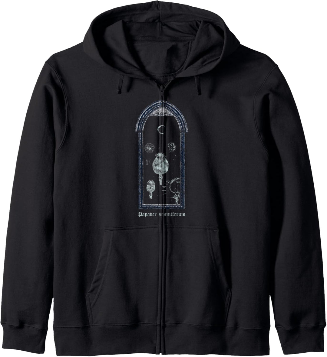 Occult Schlafmohn Psychoactive Plants Gothic Grunge Opium Kapuzenjacke