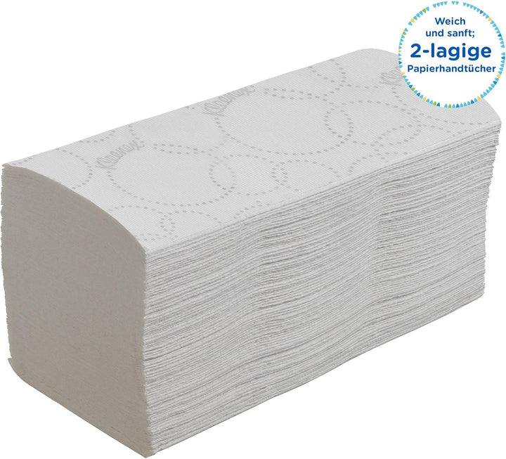 Kleenex Papierhandtücher mit Interfold Faltung 6789–2-lagige Papiertücher mit V-Faltung–15 Packungen