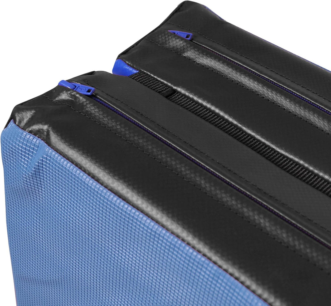Grevinga® Turnmatte VB 80 | Blau, 200 x 200 cm, Turnen, Klappbar auf 100 x 100 cm Blau-Schwarz 200 x