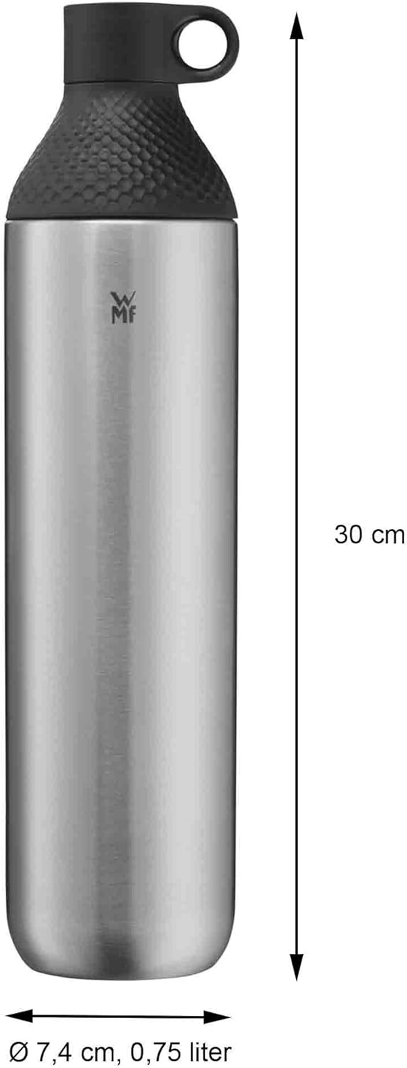 WMF Waterkant Iso2Go Trinkflasche Edelstahl 750ml, Teeflasche, Thermosflasche, Isolierflasche, Kohle