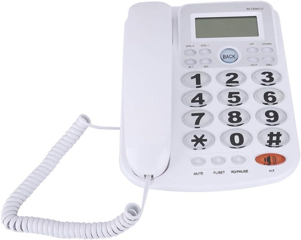 ASHATA Schnurgebundes Telefon, Schnurtelefon LCD Display Desktop Telefon mit Grosse Tasten,Freisprec