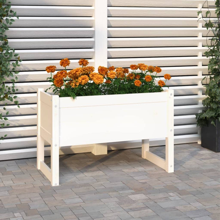 homiuse Pflanzkübel Weiss 78x40x52 cm Massivholz KieferHochbeet Blumentopf Gross PflanzküBel Gross A