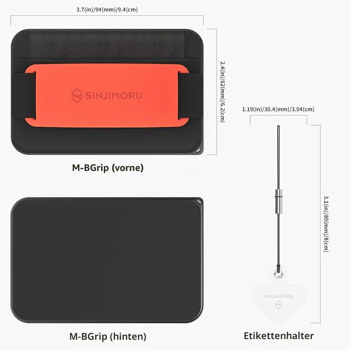 Sinjimoru Rutschfester Magnetischer Handy Kartenhalter mit Fingergriff, Kreditkartenetui kompatibel