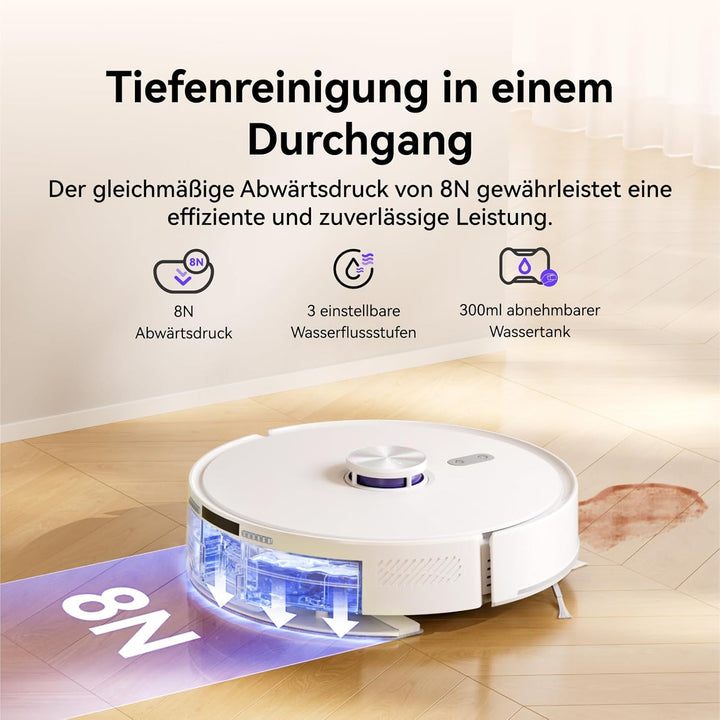 NARWAL Freo S Saugroboter mit Wischfunktion, 8000Pa, 8N Reinigungsdruck, Auto-Entstaubungsstation 3.