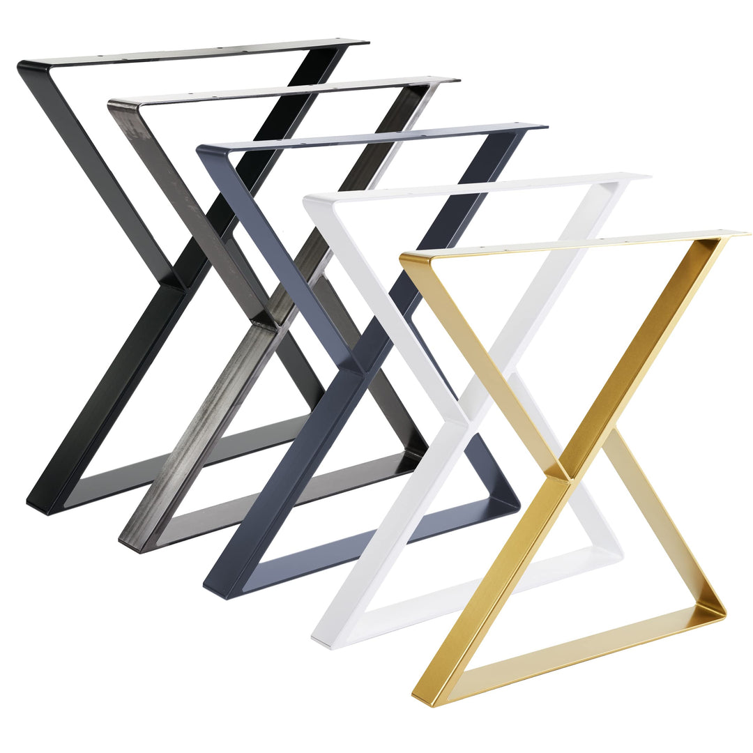 Magnetic Mobel Tischgestell X-Form aus 60x20 mm Profile, x-förmiges Tischkufen 60x75 cm (Schwarz), S