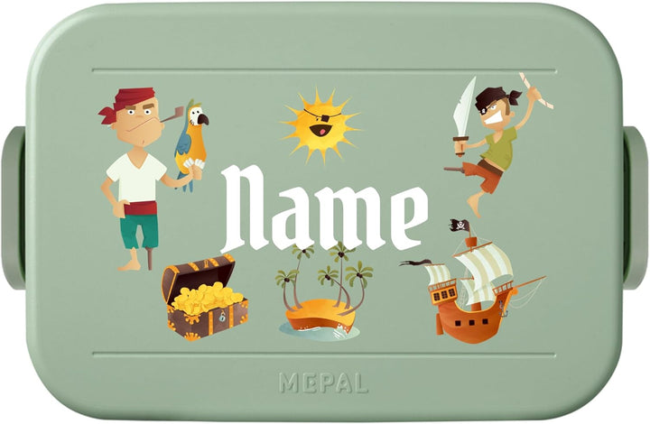 printplanet® Personalisierbare Brotdose „Layout Piraten“ – Lunchbox/Bento Box von Mepal – mit eigene