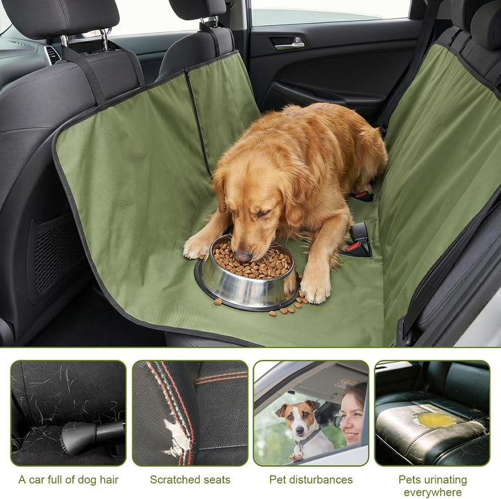 Hundematte Auto Rückbank, Rückbankschutz Hund, Hundeschutz Auto Rückbank in Olivgrün Grösse 1, 41x1,