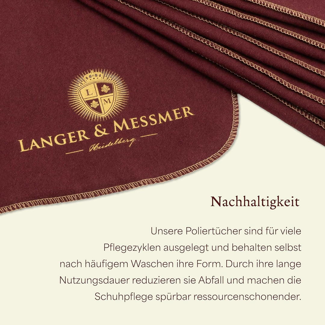 Langer & Messmer Poliertücher für Glattleder aus 100% Baumwolle im praktischen Set - Das Schuhputztu