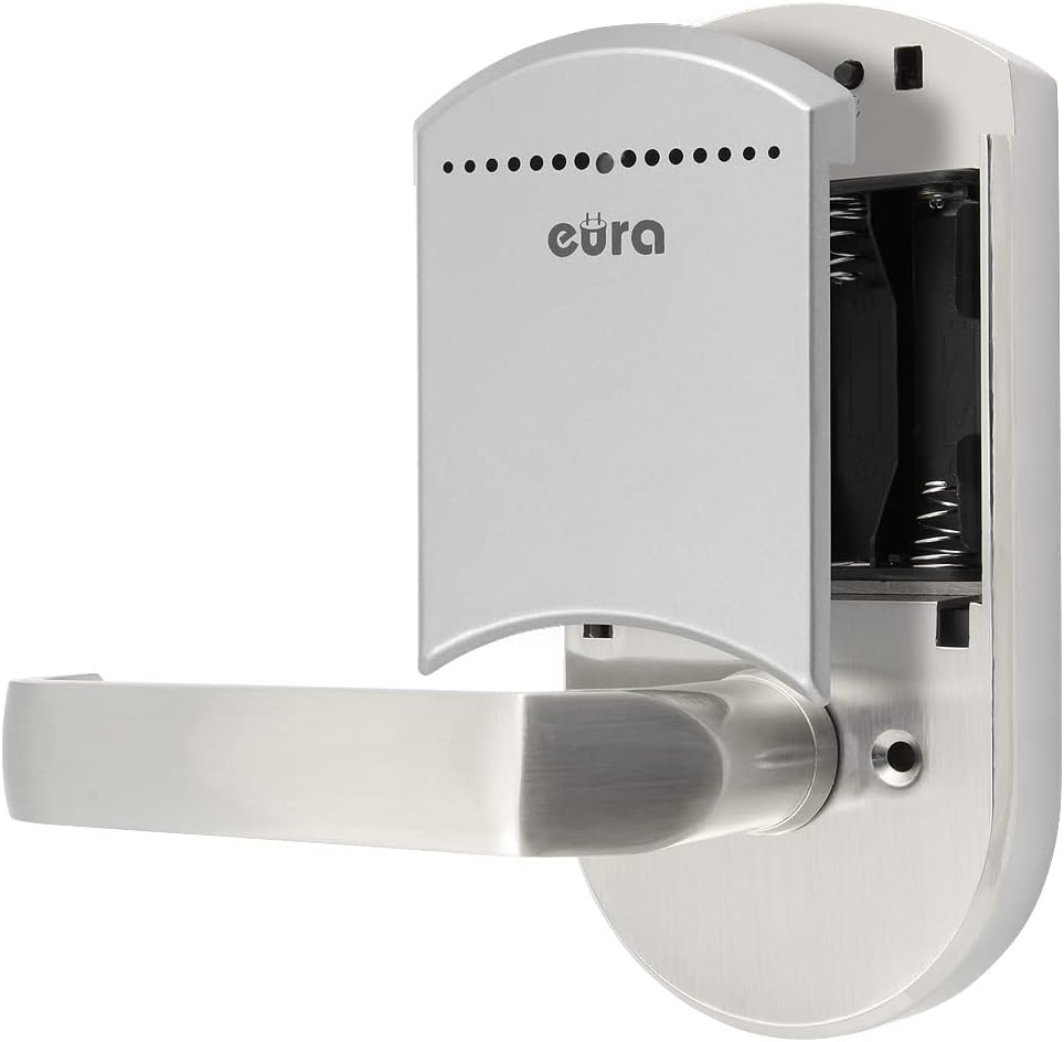 EURA ELH-70B9 Smartes Türschloss mit Griff, Codeschloss, RFID-Näherungsleser, universeller Riegelabs